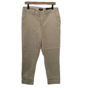NYDJ NWT Featherea Pants Size 12 Khaki Rolled Hems Pocket